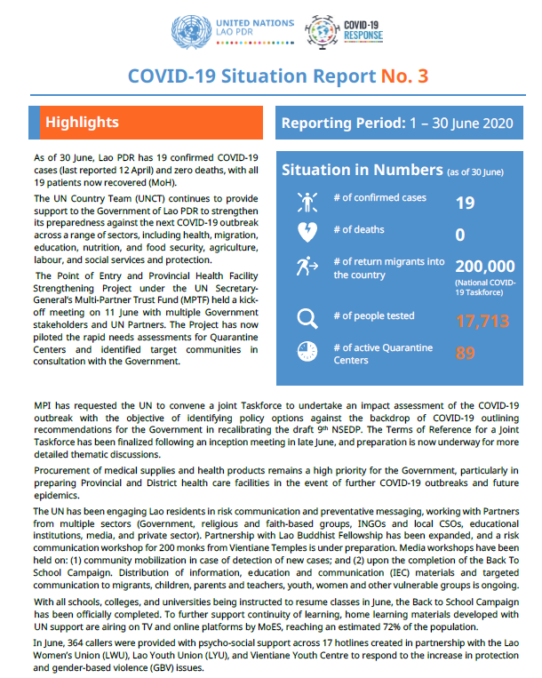 COVID-19 Situation Report No. 3