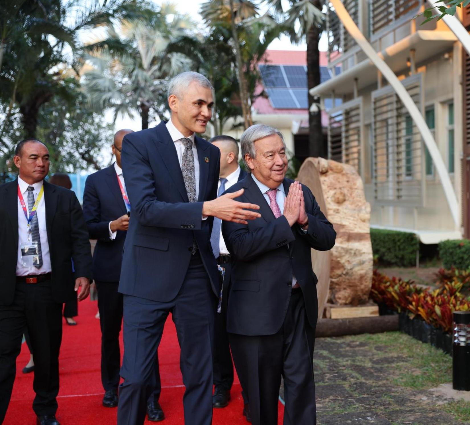 Secretary-General with UN Resident Coordinator at UN House