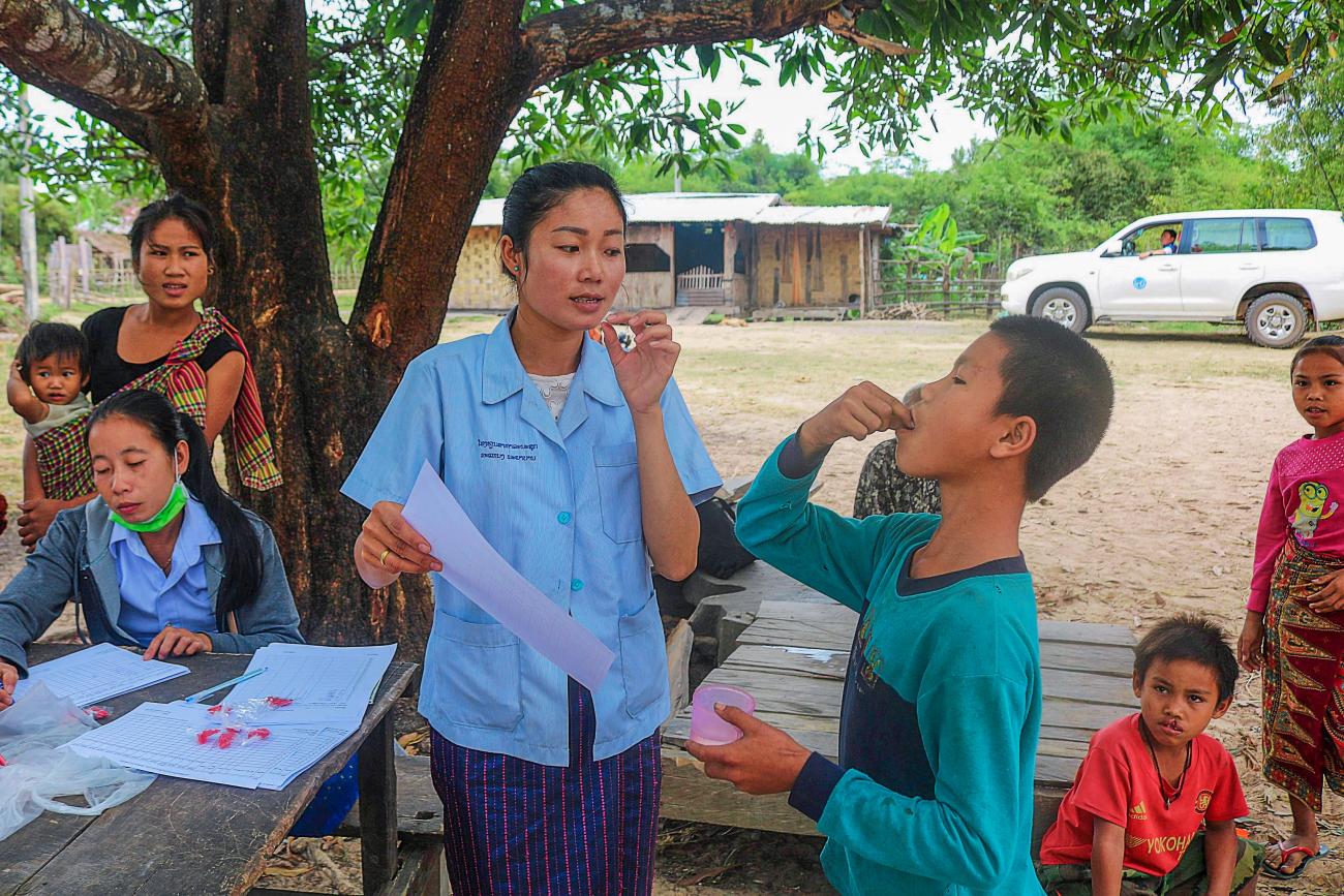 Nurses carry out vaccination in rural Lao PDR.