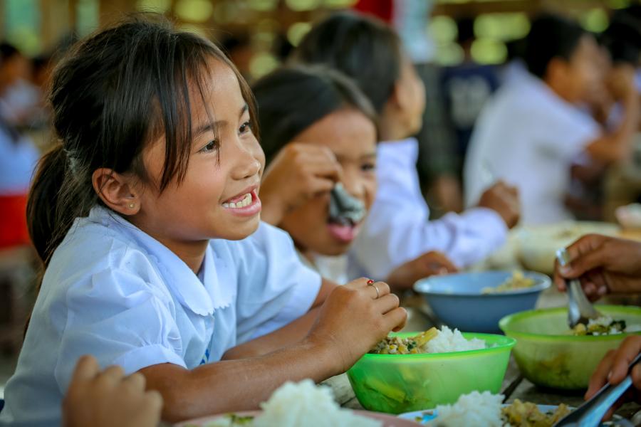 School meals programme in southern Lao PDR.